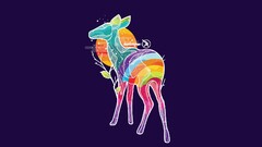 Animals colorful deer digital art Simple Background abstract