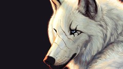 Animals dark Wolves blue eyes hate White Wolf artwork