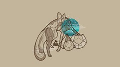 Animals digital art Minimalism Simple Background Beige cyan