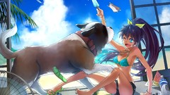 Animals Dogs ice cream Shorts fans anime girls blue eyes bra 
