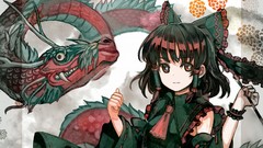 Animals Dragons close-up staff red eyes faces bows brunettes 