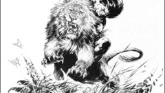 Animals fantasy art Lions