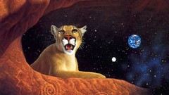 Animals fantasy art Lions