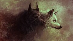 Animals fantasy art Mammals artwork red eyes wolf