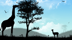 Animals giraffe tree abstract