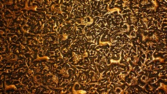 Animals gold abstract carving