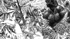 Animals grayscale Anime