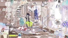 Animals headphones Dogs stairs male original characters