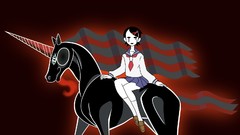 Animals horns socks red background sitting schoolgirls skirts 