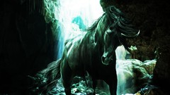 Animals Horses canyon horns unicorns artwork fantasy art