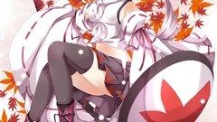 Animals Katana white hair Swords stockings anime girls touhou 