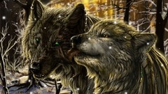 Animals love Wolves artwork fantasy art