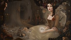 Animals moon faces surreal fantasy art