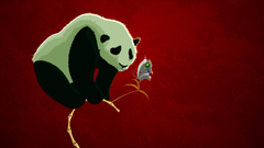 Animals panda bears branches