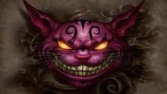 Animals purple cats game evil grin Alice in Wonderland madness 