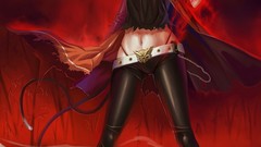 Animals red cats navel gloves coat earrings chains belts pants 