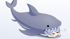 Animals Sharks blue hair short hair touhou cirno