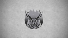Animals simple horns Owls minimalistic