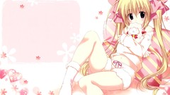 Animals socks navel blondes blush long hair anime girls 