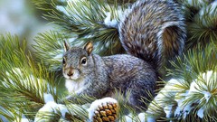 Animals squirrels artwork
