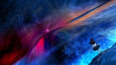 Animals Stars Anime Bags anime girls brunettes galaxies outer 