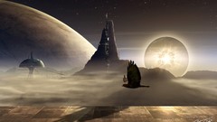 Animals Stars Birds planets science fiction outer space artwork 