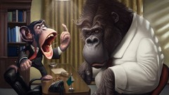 Animals suit tie realistic