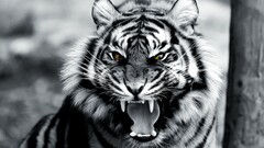 Animals tiger digital art roar