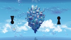 Animals water clouds sky bubbles fish buildings hatsune miku 