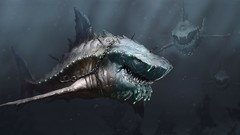 Animals water Sharks fantasy art