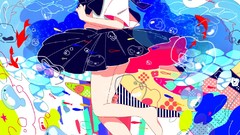 Animals water Stars fish schoolgirls bows skirts multicolor 