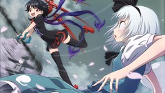 Animals weapons wings Katana snakes dress white hair red eyes 