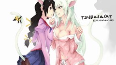 Animals white hair brunettes bakemonogatari hanekawa tsubasa 