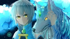 Animals Wolves anime girls vocaloid yellow eyes