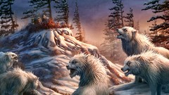 Animals Wolves creatures fantasy art