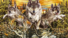 Animals Wolves creatures fantasy art