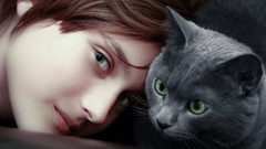 Animals woman cats