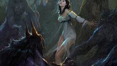 Animals woman dress black hair werewolves