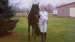 Animals woman Horses