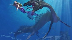 Animation mermaids Sea