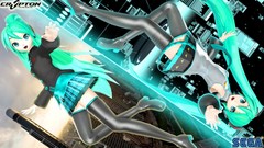 Anime 3d blue hair anime girls hatsune miku vocaloid