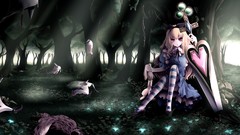 Anime Alice in Wonderland 3d digital art striped legwear