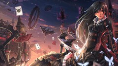 Anime Alice in Wonderland soft shading fantasy art anime girls