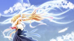 Anime anime girls Air (anime) kamio misuzu school uniform blonde