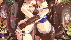 Anime anime girls animal ears yuri cleavage