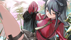 Anime anime girls Arknights Texas (Arknights) ponytail dark hair