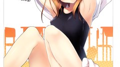 Anime anime girls artwork original characters school swimsuits 