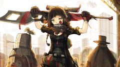 Anime anime girls artwork sniper rifle original characters