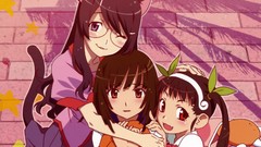 Anime anime girls bakemonogatari hanekawa tsubasa hachikuji 