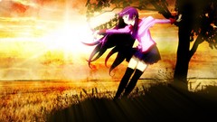 Anime anime girls bakemonogatari senjougahara hitagi